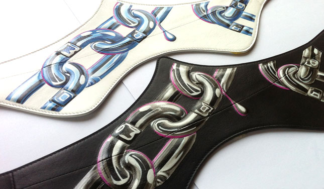 Airbrush painted leather belt